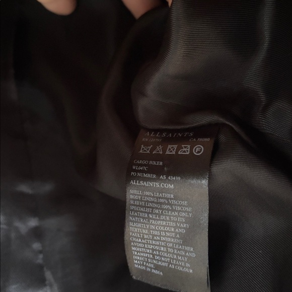 All saints leather jacket size 4 - Picture 5 of 8